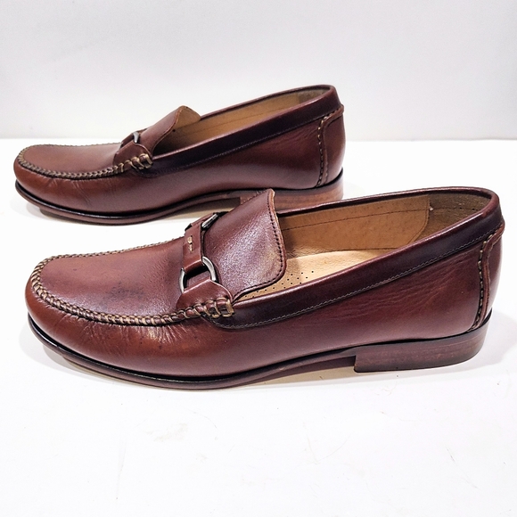 Johnston & Murphy Brown Leather Bit Loafers Men’s 11.5 M Dress Shoes Classic - Picture 4 of 11